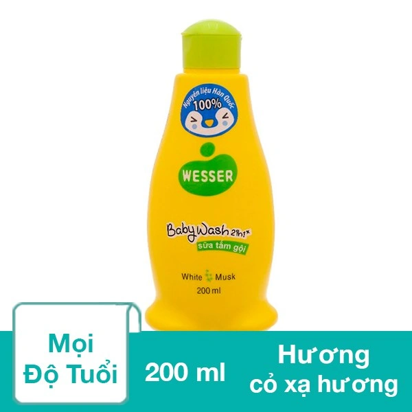 Sữa tắm & gội 2in1 cho bé Wesser hương cỏ xạ hương 200 ml (mọi độ tuổi) 1