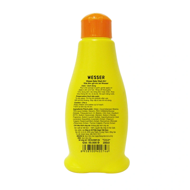 Sữa tắm & gội 2in1 cho bé Wesser hương phấn 200 ml (mọi độ tuổi) 2