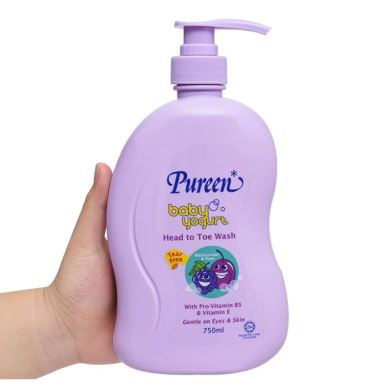 Sữa tắm & gội 2in1 cho bé Pureen tinh chất sữa chua hương nho đen và mận 750 ml (mọi độ tuổi) 3