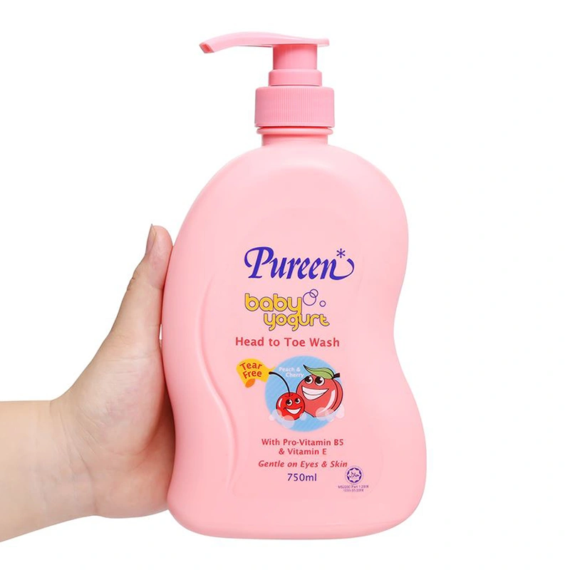 Sữa tắm & gội 2in1 cho bé Pureen tinh chất sữa chua hương đào và cherry 750 ml (mọi độ tuổi) 3