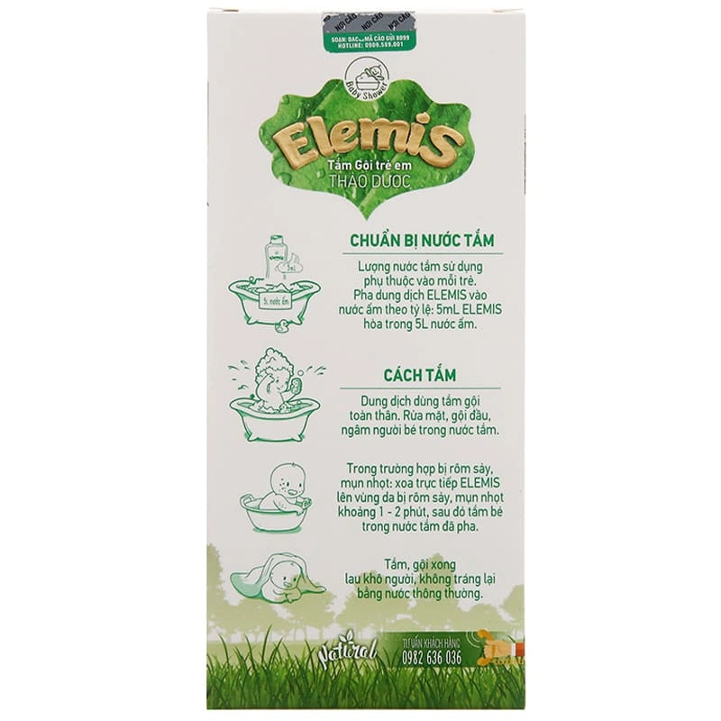 Nước tắm & gội 2in1 cho bé DK Pharma Elemis chiết xuất thảo dược 200 ml (mọi độ tuổi) 4