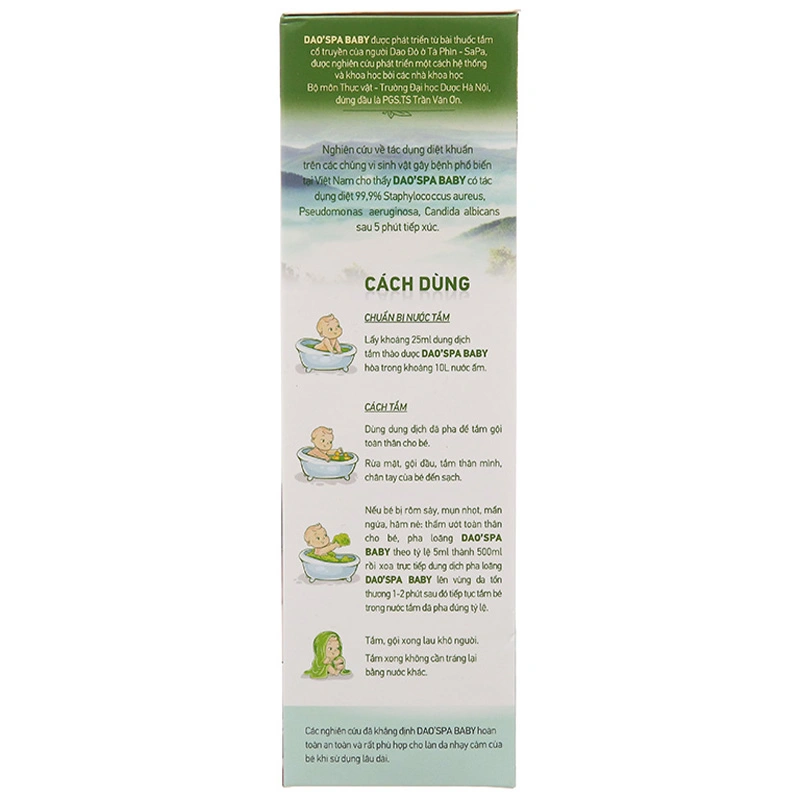 Nước tắm & gội 2in1 cho bé DK Pharma Dao'Spa Baby chiết xuất thảo dược 300 ml (mọi độ tuổi) 2