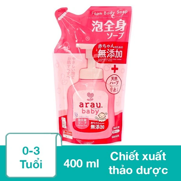 Bọt tắm gội cho bé Arau Baby chiết xuất thảo dược 400 ml (0 - 3 tuổi) 1