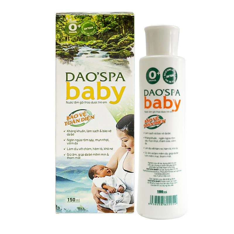 Nước tắm & gội 2in1 cho bé DK Pharma Dao'Spa Baby chiết xuất thảo dược 150 ml (mọi độ tuổi) 2
