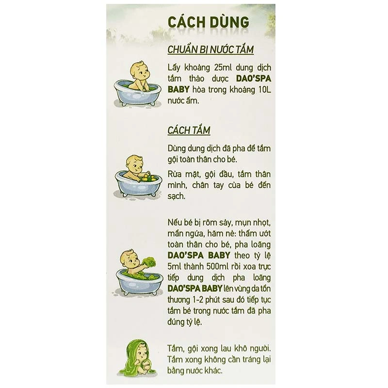 Nước tắm & gội 2in1 cho bé DK Pharma Dao'Spa Baby chiết xuất thảo dược 150 ml (mọi độ tuổi) 6