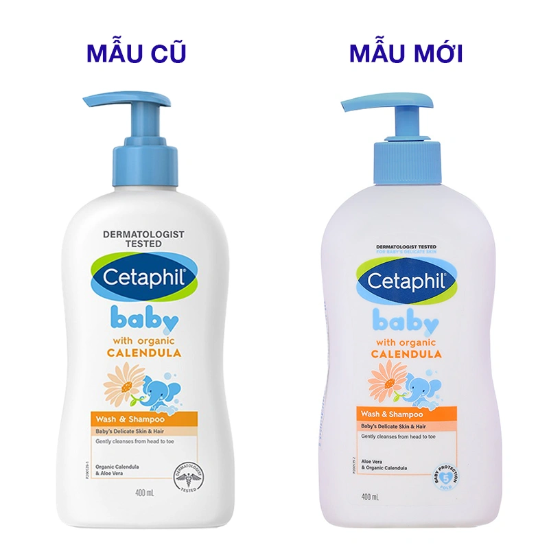 Sữa tắm & gội 2in1 cho bé Cetaphil Baby chiết xuất hoa cúc hữu cơ 400 ml (mọi độ tuổi) - Giao bao bì ngẫu nhiên 2