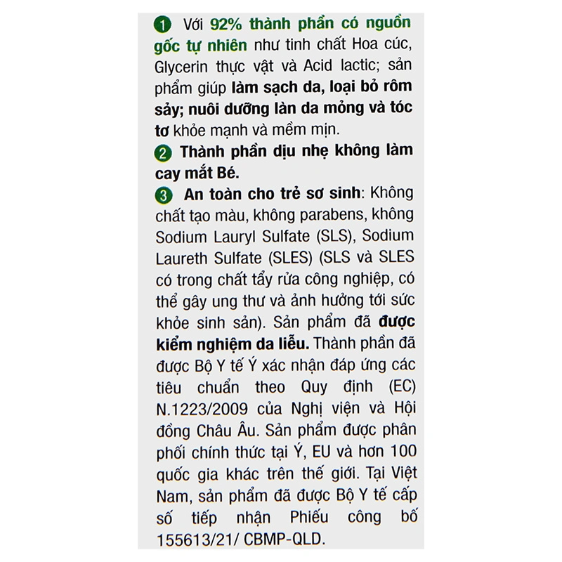 Sữa tắm & gội 2in1 cho bé Chicco chiết xuất hoa cúc 500 ml (mọi độ tuổi) 12