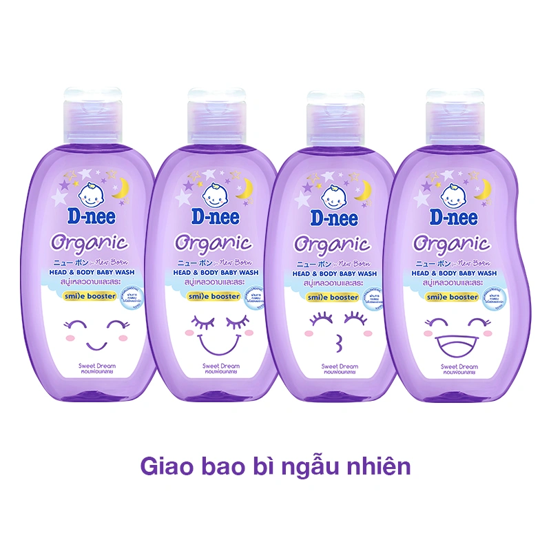 Dầu tắm & gội 2in1 cho bé D-nee Organic Sweet Dream chiết xuất tràm trà, hoa oải hương 200 ml (0 - 3 tuổi) - Giao bao bì ngẫu nhiên 2