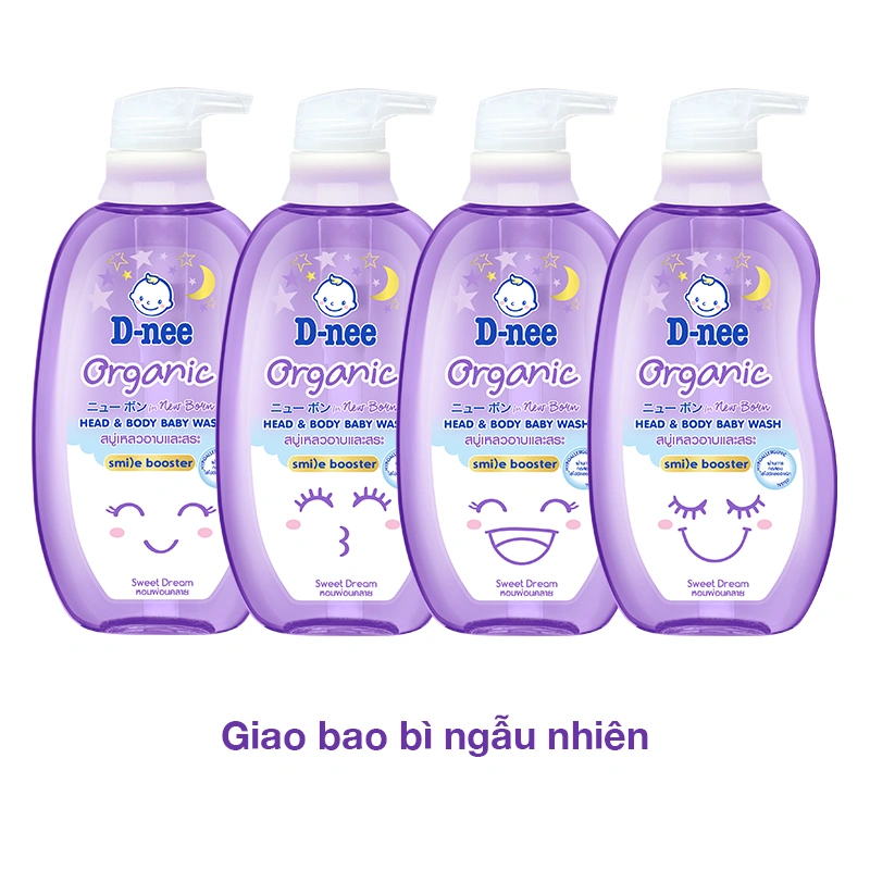 Dầu tắm & gội 2in1 cho bé D-nee Organic Sweet Dream chiết xuất tràm trà, hoa oải hương 200 ml (0 - 3 tuổi) - Giao bao bì ngẫu nhiên 8