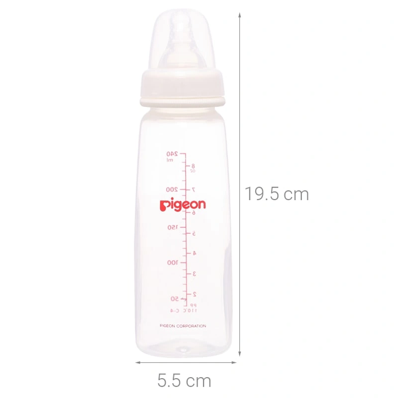 Bình sữa nhựa PP Pigeon vuông cổ hẹp 240 ml (4 - 6 tháng) 3