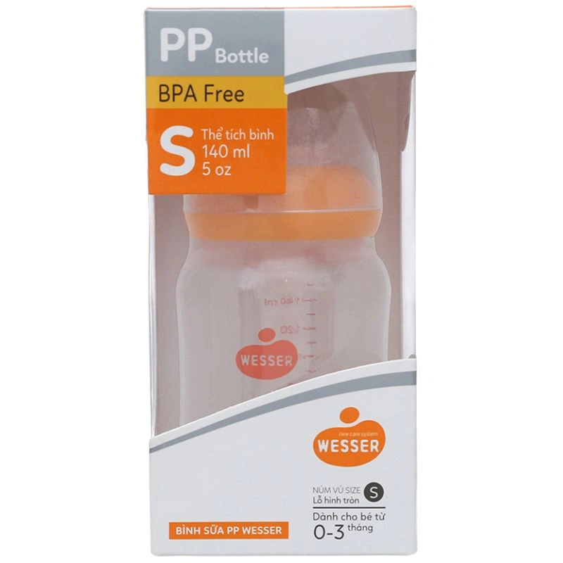 Bình sữa nhựa PP Wesser TBSPPW60 cổ hẹp 60 ml (0 - 3 tháng) 10