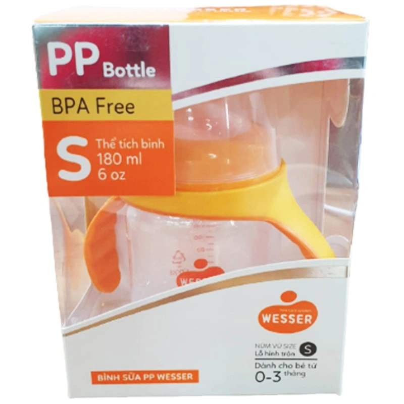 Bình sữa nhựa PP Wesser TBSPPW180 cổ rộng 180 ml (0 - 3 tháng) 2