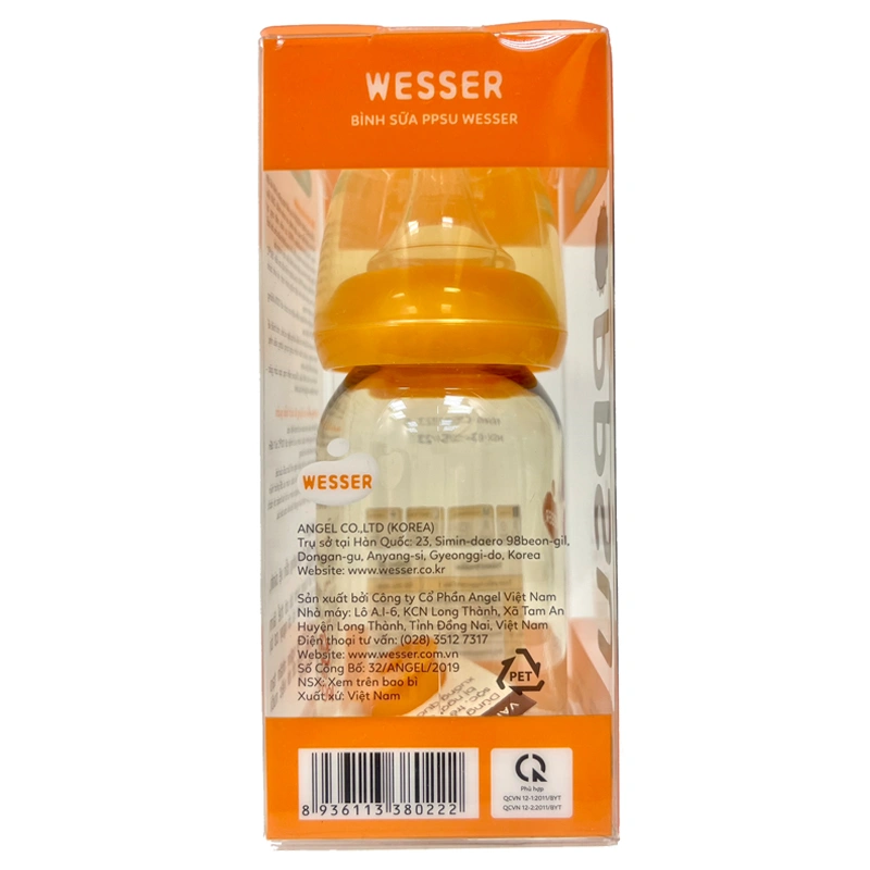 Bình sữa nhựa PPSU Wesser TBSWPP250 cổ hẹp 250 ml (4 - 6 tháng) 12