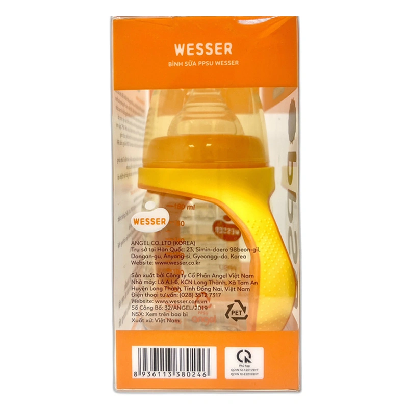 Bình sữa nhựa PPSU Wesser TBSWPP260 cổ rộng 260 ml (4 - 6 tháng) 8
