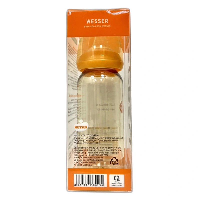 Bình sữa nhựa PPSU Wesser TBSWPP250 cổ hẹp 250 ml (4 - 6 tháng) 4