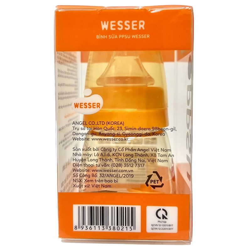 Bình sữa nhựa PPSU Wesser TBSWPP250 cổ hẹp 250 ml (4 - 6 tháng) 20