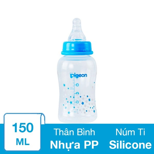 Bình sữa nhựa PP Pigeon Streamline cổ hẹp 150 ml - Màu xanh (mọi độ tuổi) 1