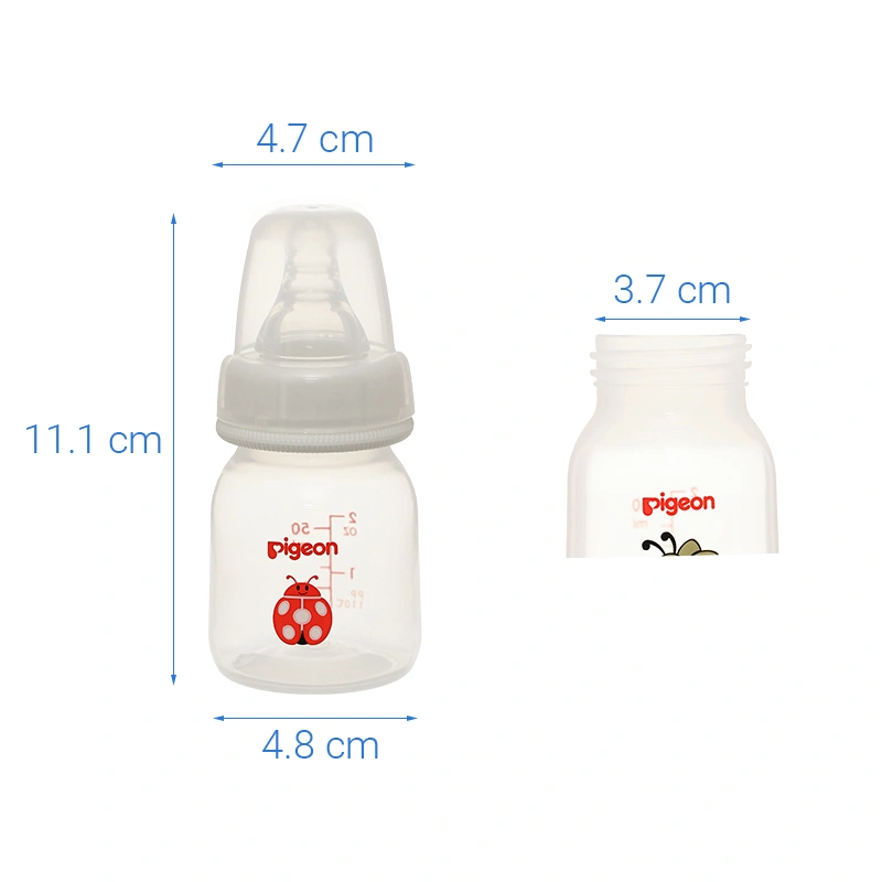 Bình sữa nhựa PP Pigeon cổ hẹp 50 ml - Hình bọ rùa (mọi độ tuổi) 9