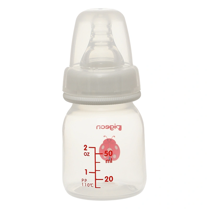 Bình sữa nhựa PP Pigeon cổ hẹp 50 ml - Hình bọ rùa (mọi độ tuổi) 2