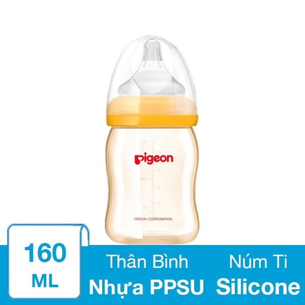 Bình sữa nhựa PPSU Pigeon Plus cổ rộng 160 ml (mọi độ tuổi) 1