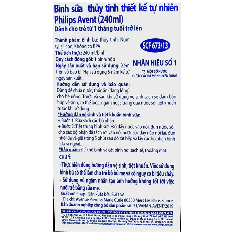 Bình sữa thuỷ tinh Philips Avent SCF671/13 cổ rộng 120 ml (0 - 1 tháng) 8