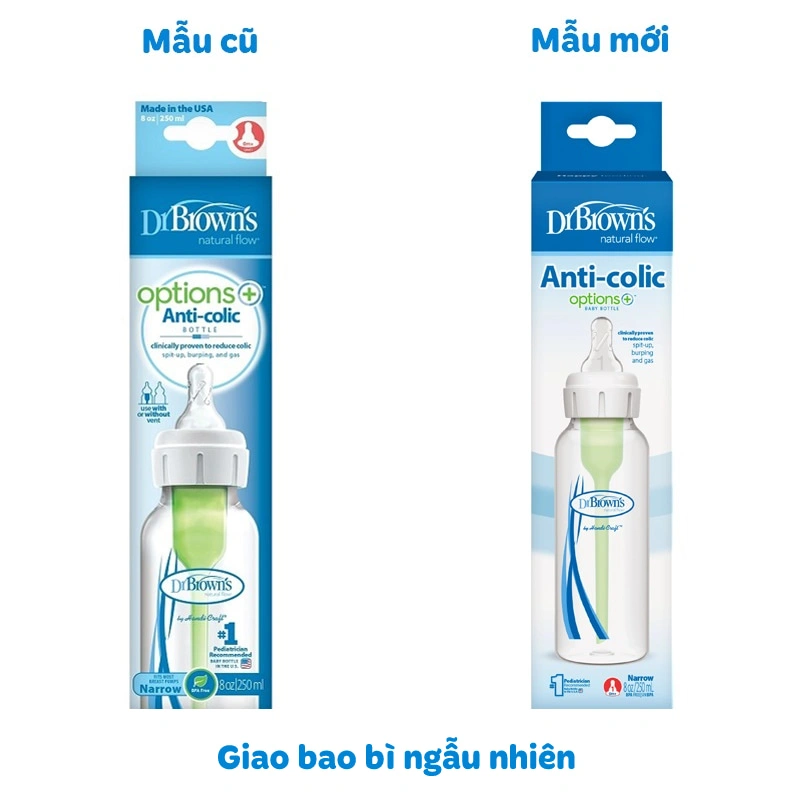 Bình sữa nhựa PP Dr.Brown's cổ hẹp 120 ml (mọi độ tuổi) - Giao ngẫu nhiên 14