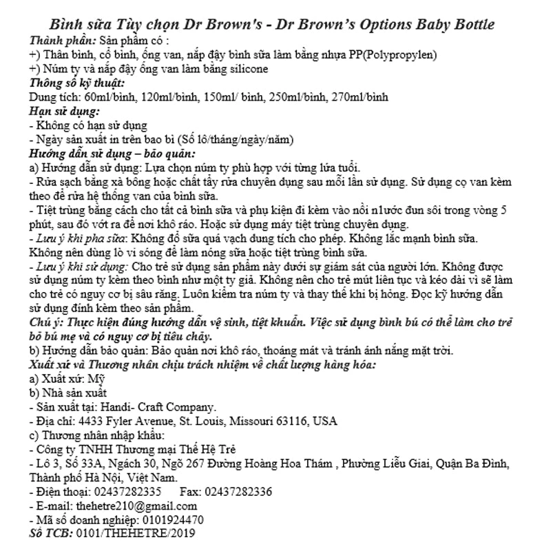 Bình sữa nhựa PP Dr.Brown's cổ hẹp 60 ml (mọi độ tuổi) 5