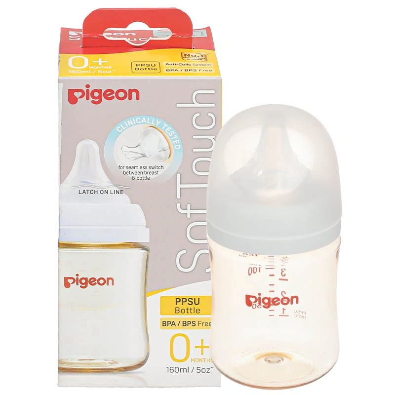 Bình sữa nhựa PPSU Pigeon Softouch Plus WN3 cổ rộng 160 ml (0 - 3 tháng) 10
