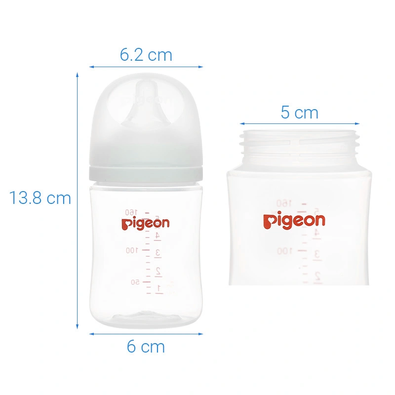 Bình sữa nhựa PP Pigeon Softouch Plus WN3 cổ rộng 160 ml (0 - 3 tháng) 8