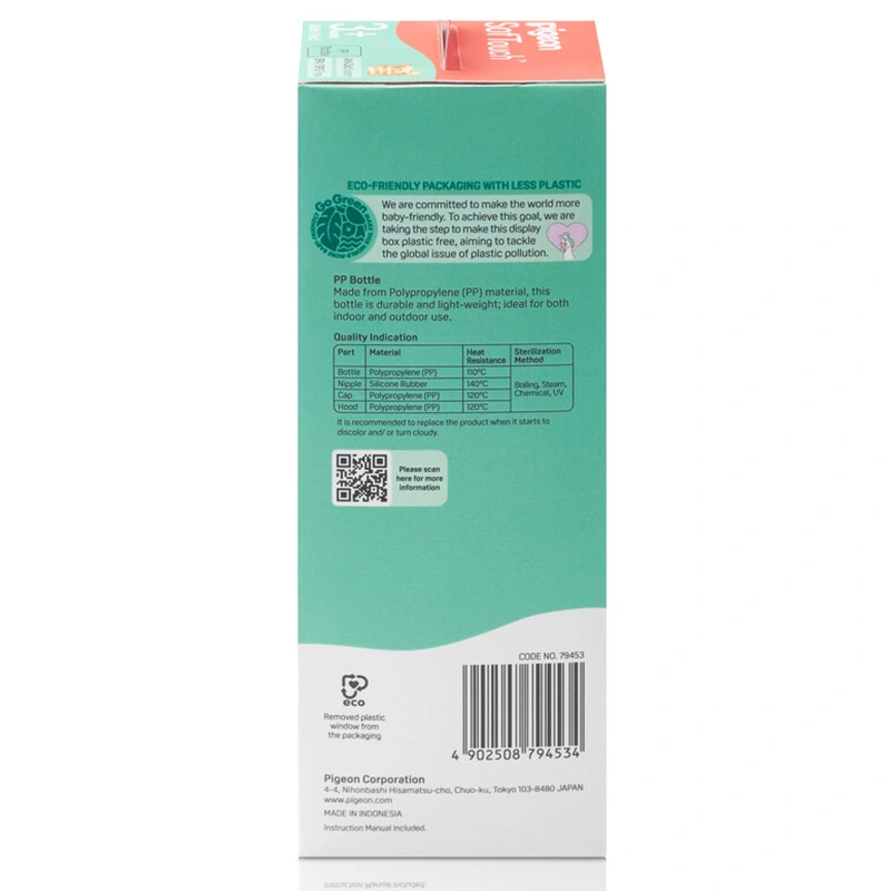 Bình sữa nhựa PP Pigeon Softouch Plus WN3 cổ rộng 240 ml (từ 3 tháng) 7