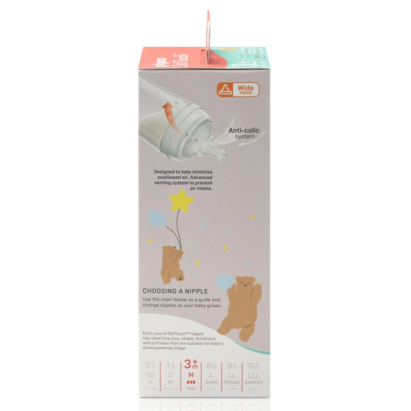Bình sữa nhựa PP Pigeon Softouch Plus WN3 cổ rộng 240 ml - Hình gấu (từ 3 tháng) 6