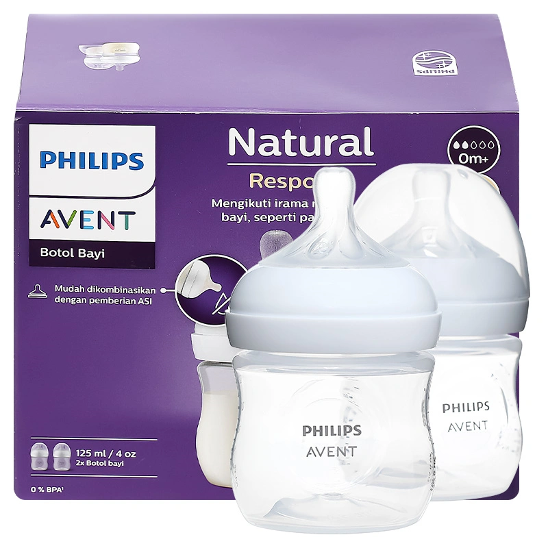 Combo 2 bình sữa nhựa PP Philips Avent SCY900/02 cổ rộng 125 ml (0 - 1 tháng) 9