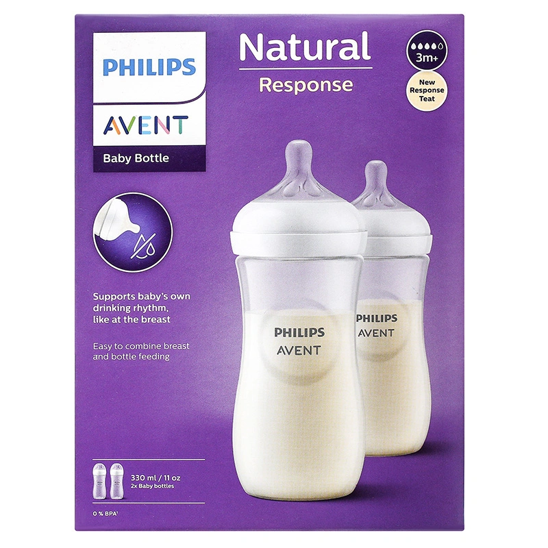 Combo 2 bình sữa nhựa PP Philips Avent SCY900/02 cổ rộng 125 ml (0 - 1 tháng) 36