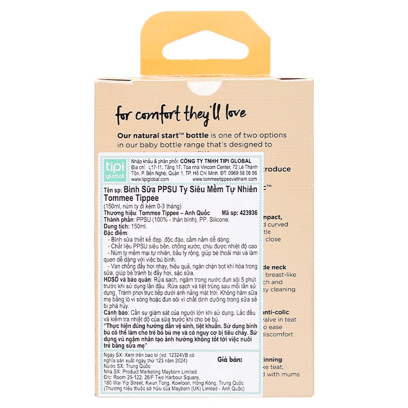 Bình sữa nhựa PPSU Tommee Tippee Natural Start 423936 cổ rộng 150 ml (0 - 3 tháng) 10