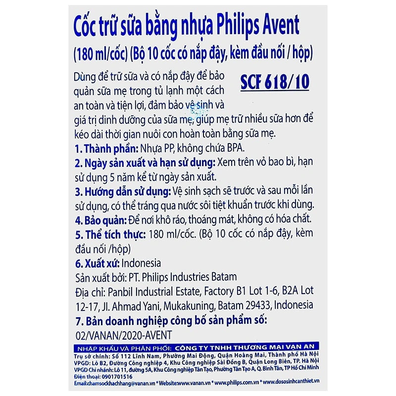 10 cốc trữ sữa Philips Avent SCF618/10 180 ml 11