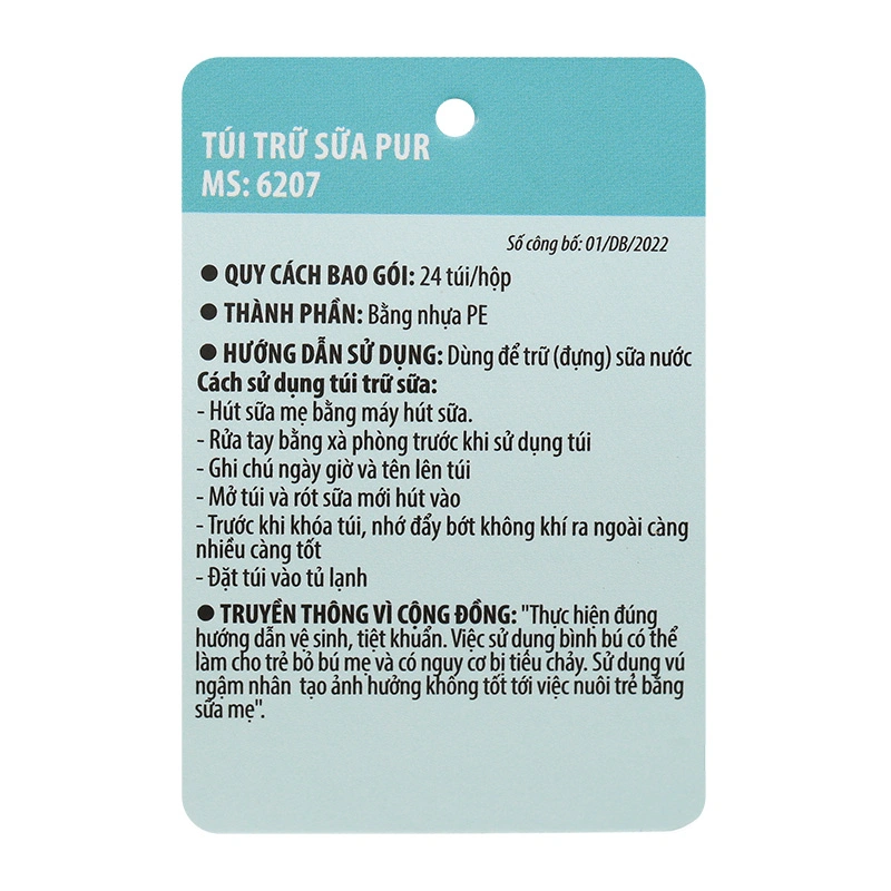 50 túi trữ sữa Pur 6204 250 ml 24
