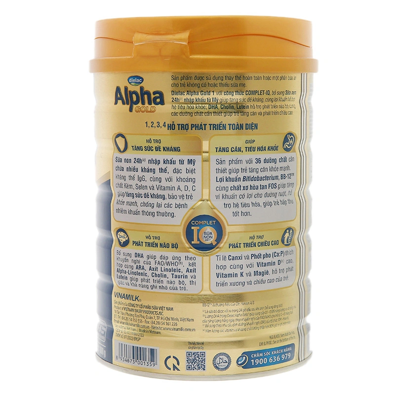 Sữa bột Dielac Alpha Gold IQ số 1 (sữa non) 800g (0 - 6 tháng) 3