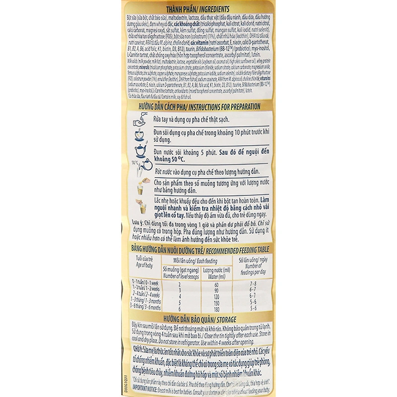 Sữa bột Dielac Alpha Gold IQ số 1 (sữa non) 800g (0 - 6 tháng) 9