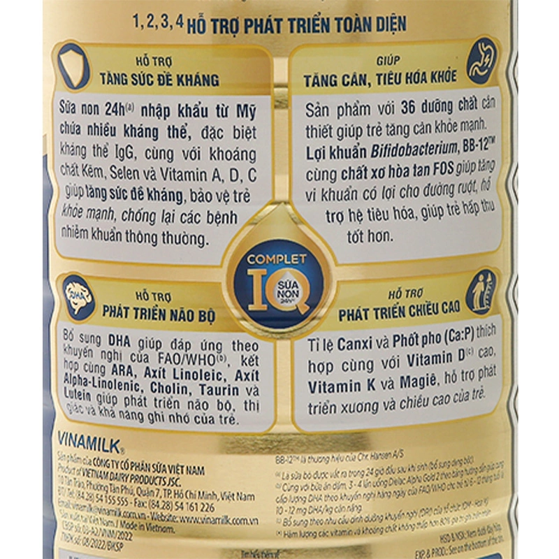 Sữa bột Dielac Alpha Gold IQ số 2 (sữa non) 800g (6 - 12 tháng) 9