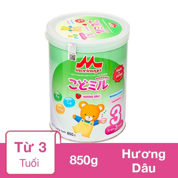 Sữa bột Morinaga Kodomil số 3 hương dâu 850g (từ 3 tuổi) 1
