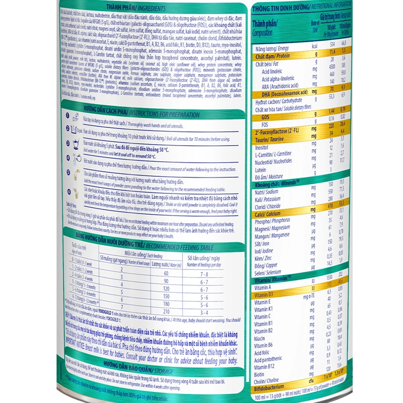 Sữa bột YokoGold số 1 850g (0 - 12 tháng) 6