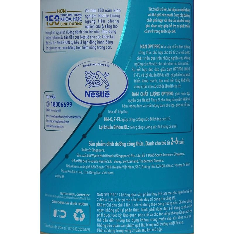 Sữa bột NAN Optipro số 4 900g (2 - 6 tuổi) 7