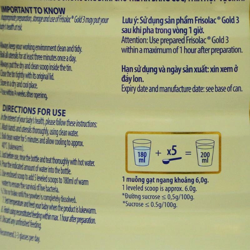 Sữa bột Frisolac Gold số 3 hương vani 850g (1 - 2 tuổi) 8