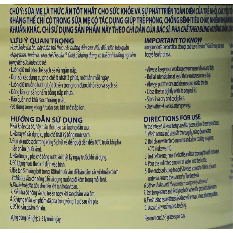 Sữa bột Frisolac Gold số 3 hương vani 850g (1 - 2 tuổi) 5