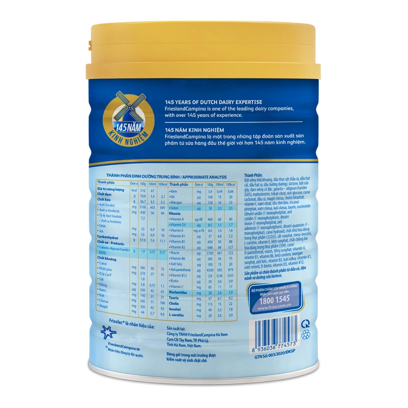 Sữa bột Frisolac Gold số 1 hương vani 850g (0 - 6 tháng) 7