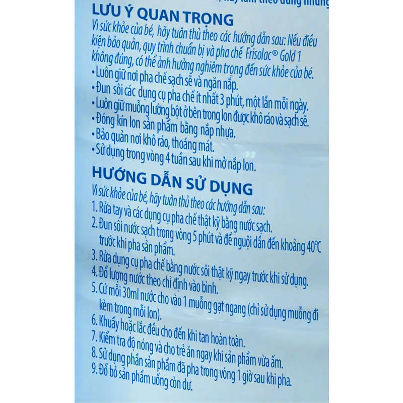 Sữa bột Frisolac Gold số 1 hương vani 850g (0 - 6 tháng) 4