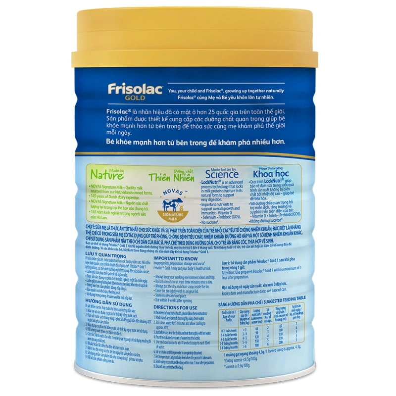 Sữa bột Frisolac Gold số 1 hương vani 850g (0 - 6 tháng) 3