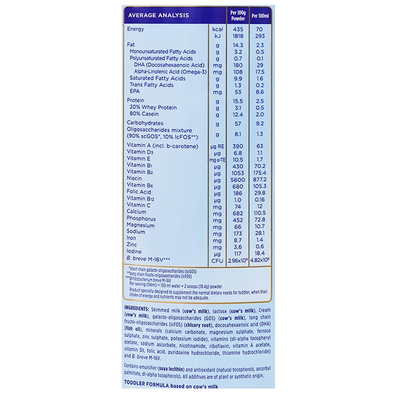 Sữa bột Aptamil Toddler Formula số 2 900g (1 - 2 tuổi) 8