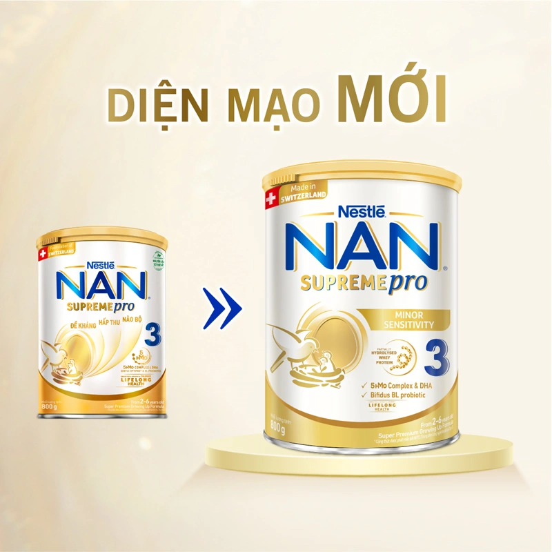 Sữa bột NAN Supremepro số 3 800g (2 - 6 tuổi) hỗ trợ trẻ có cơ địa mẫn cảm 2