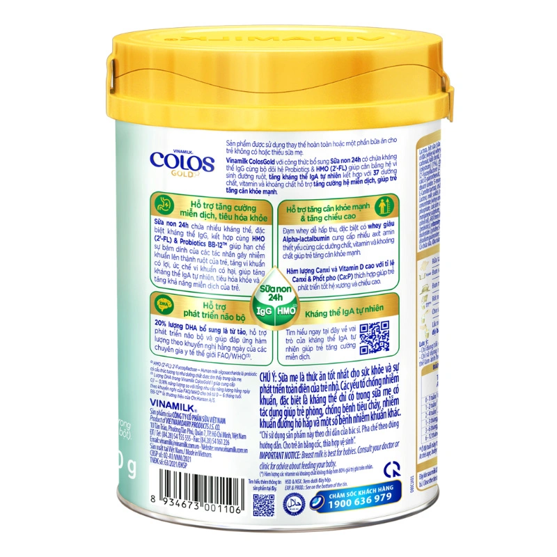 Sữa bột Vinamilk ColosGold số 1 (sữa non) 800g (0 - 12 tháng) 6
